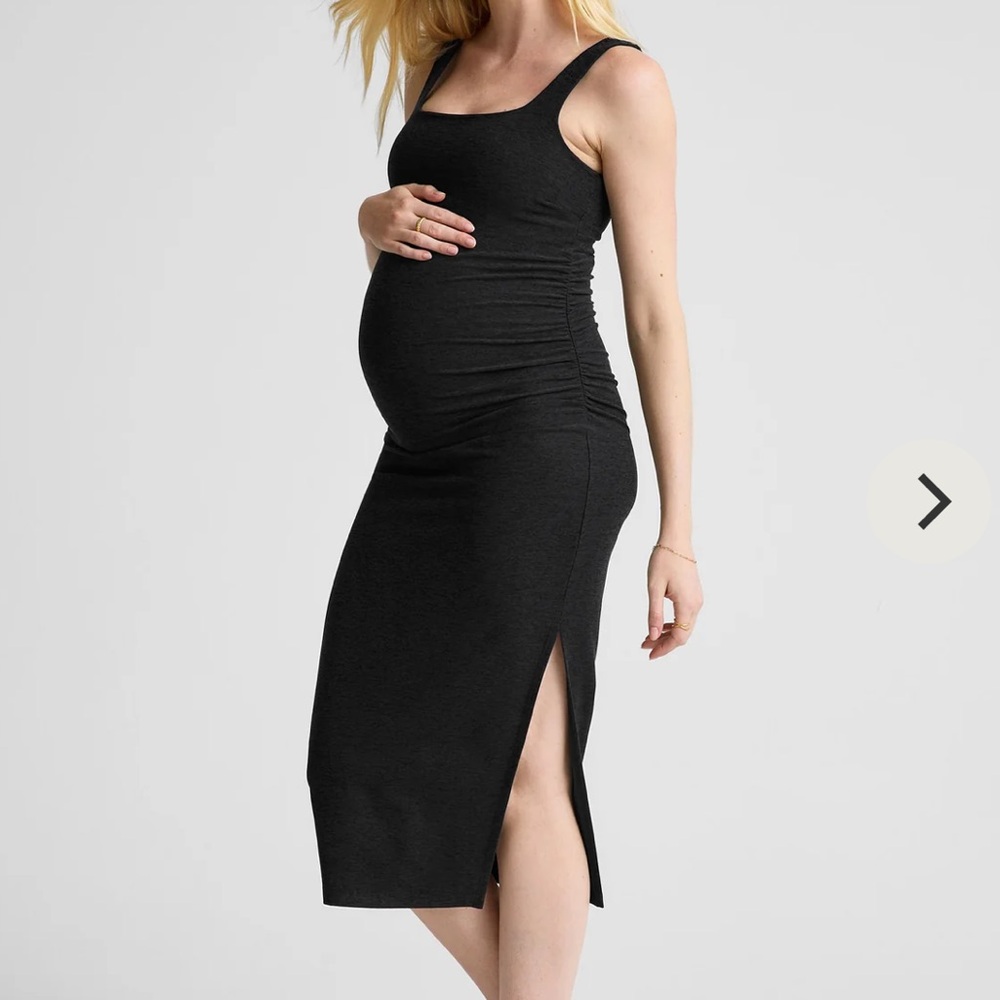 Beyond yoga beyond the bump Spacedye Icon Maternity Dress - darkest night M